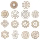 Деревянный настенный знак, цветок жизни, лазерная вырезка, деревянные подставки ручной работы, создание священного геометрического орнамента, настенное искусство, домашний декор