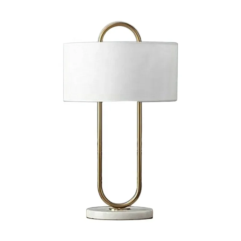 

Modern Gold Table Lamp for Hotel Home Living Room Decoration Luxury LED Table Lamp Desk Light with White Lampshade bedroom light