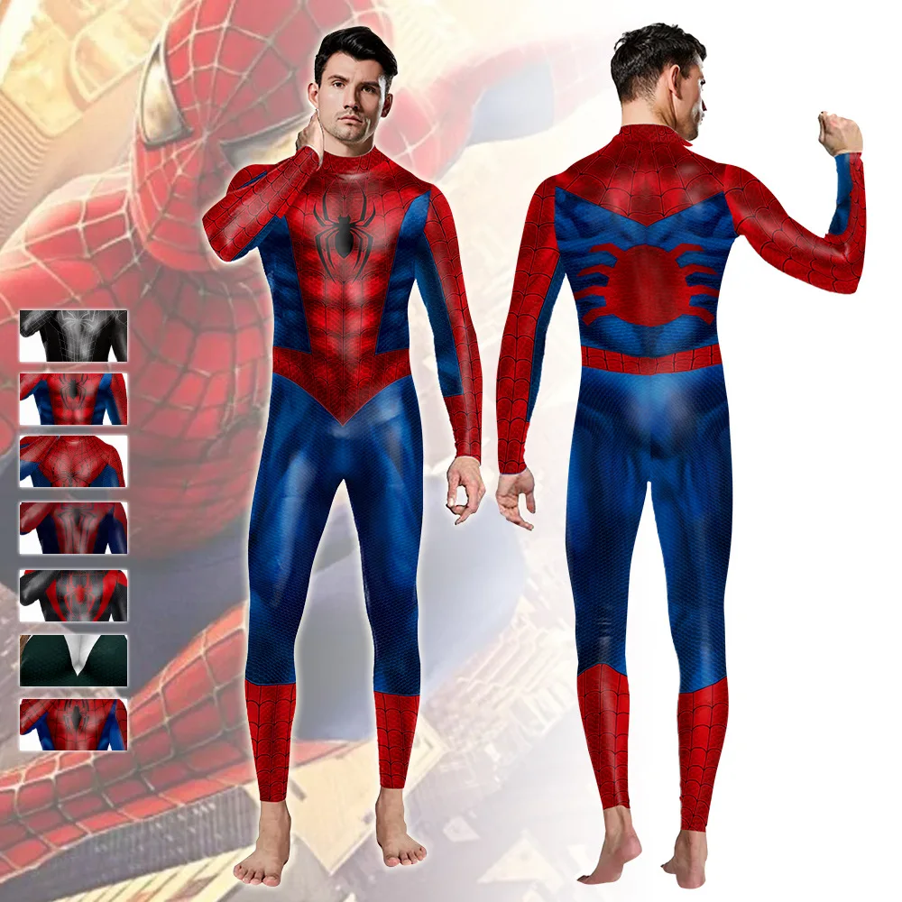 

Marvel Superhero Cosplay Costume Men Spider-man Full Bodysuit For Carnival Halloween Costumes Party