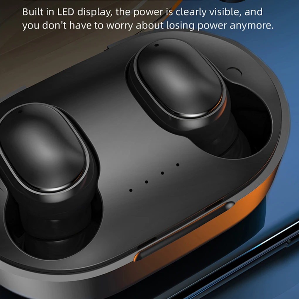 

True Wireless Earbuds Bluetooth-compatible Rechargeable IPX4 Waterproof Earphones Headset Noise Cancelling with Microphone