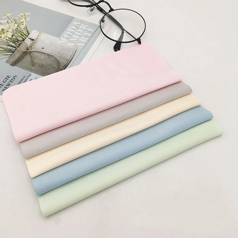 5 Pcs/Lot Blue/Pink/Green Microfiber Glasses Lens Clothes Jewelry Piano Computer Phone Screen Cleaning Wipe Cloth 14.5*17.5CM