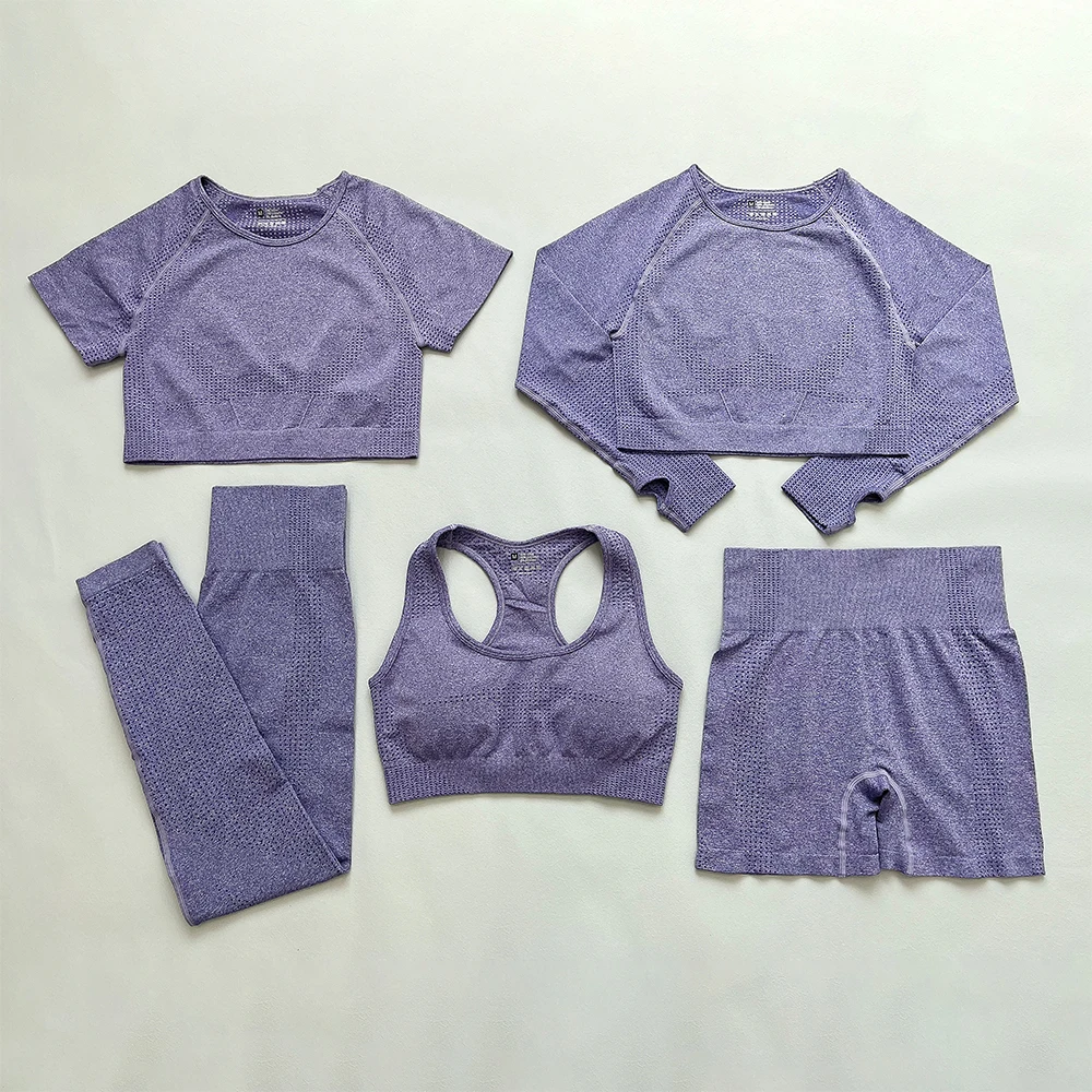 2/5PC Women's tracksuit Seamless Yoga Set Women Sportswear  Suit For fitness Workout Clothes Sports Outfit Gym Set Sports Suits