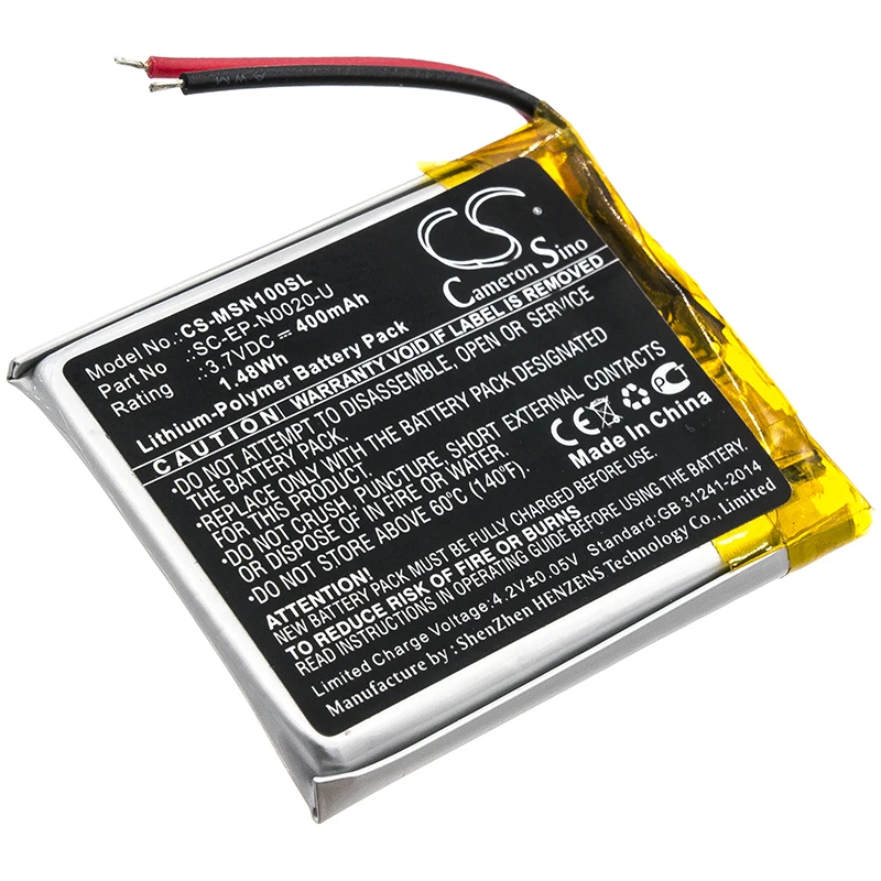 

CS 400mAh / 1.48Wh battery for Monster Ncredible 1, Ncredible Ntune SC-EP-N0020-U