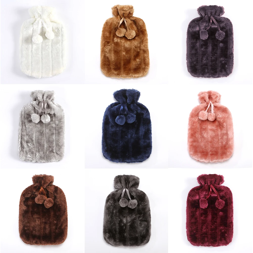 

2 л зимний защитный чехол Съемный плюшевый чехол для бутылки горячей воды холодностойкий теплый флисовый чехол из искусственного меха сохр...