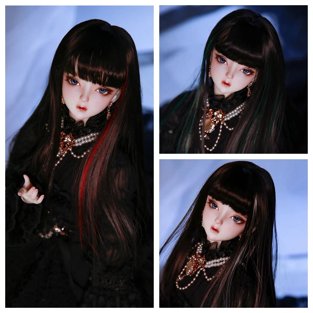 1/4 1/3 Масштаб BJD Кукла Парики Смешанные Цветные Мягкие Шелковые Длинные Волосы