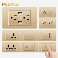 pssrise a18 us standard wall switch power socket usb tv tel computer outlet gold pc panel doorbell light switch br ca 11872mm