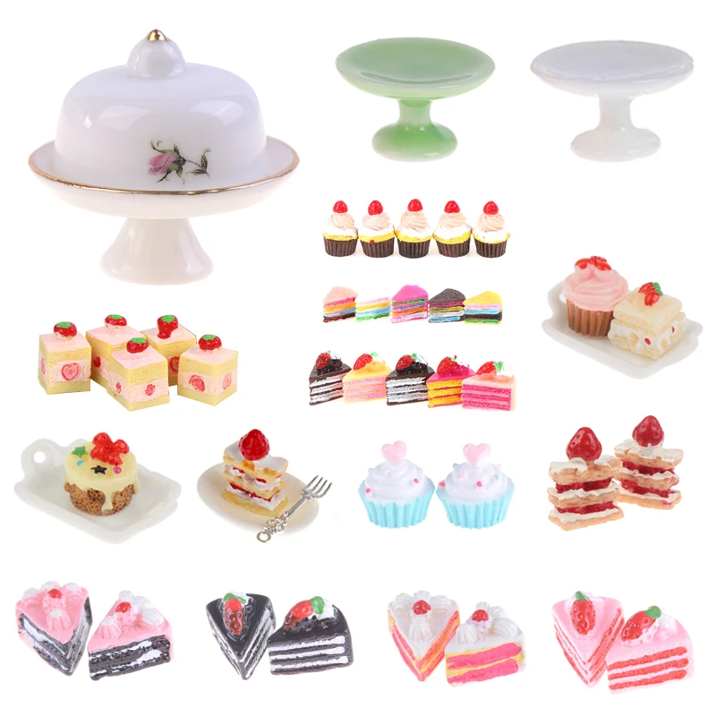 

1:12 Кукольный домик мини-имитация еды кукла кухня десерт кастрюля торт стенд фрукты лоток торт игрушки Дети ролевые игры