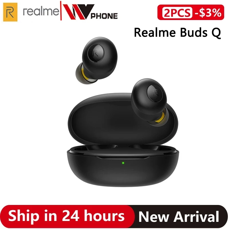 

OPPO realme Buds Q Wireless Earphones Bluetooth TWS 400mA Battery Charger Box Bluetooth 5.0 For realme X2 Pro X50 Pro 6 6i