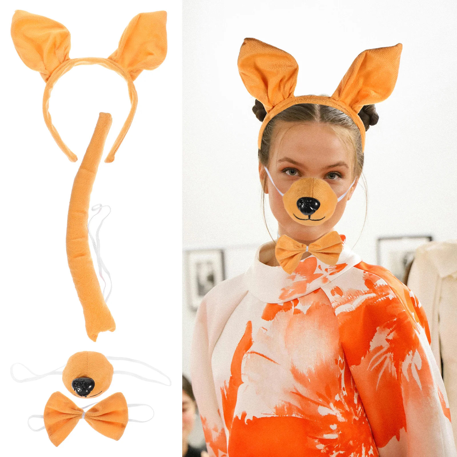 Парики для косплея повязка на голову с ушками кенгуру хвоста животного реквизит