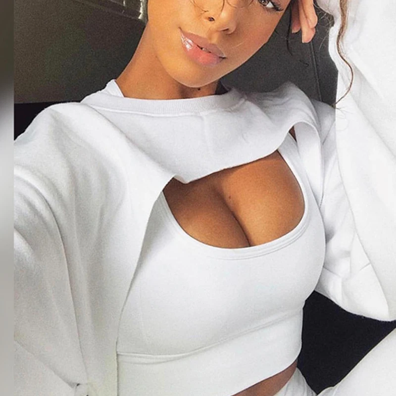 Неоново-Зеленый Спортивный свободный осенний худи укороченные толстовки с