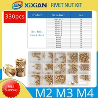 m2 m3 m4 brass knurled insert nuts kit threaded hot melt heat insert screws industry machinery nut injection assortment set