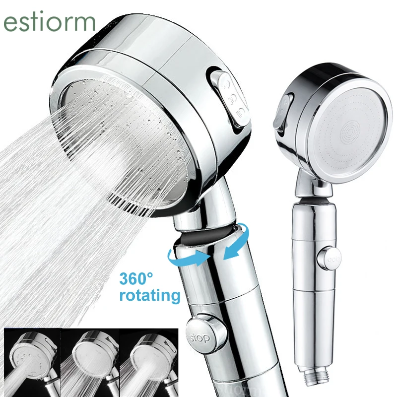 

Strong Supercharged Shower Head Stop Button Water Saving High Pressure Showerhead Bathroom Increases Water Pressure Hand Shower