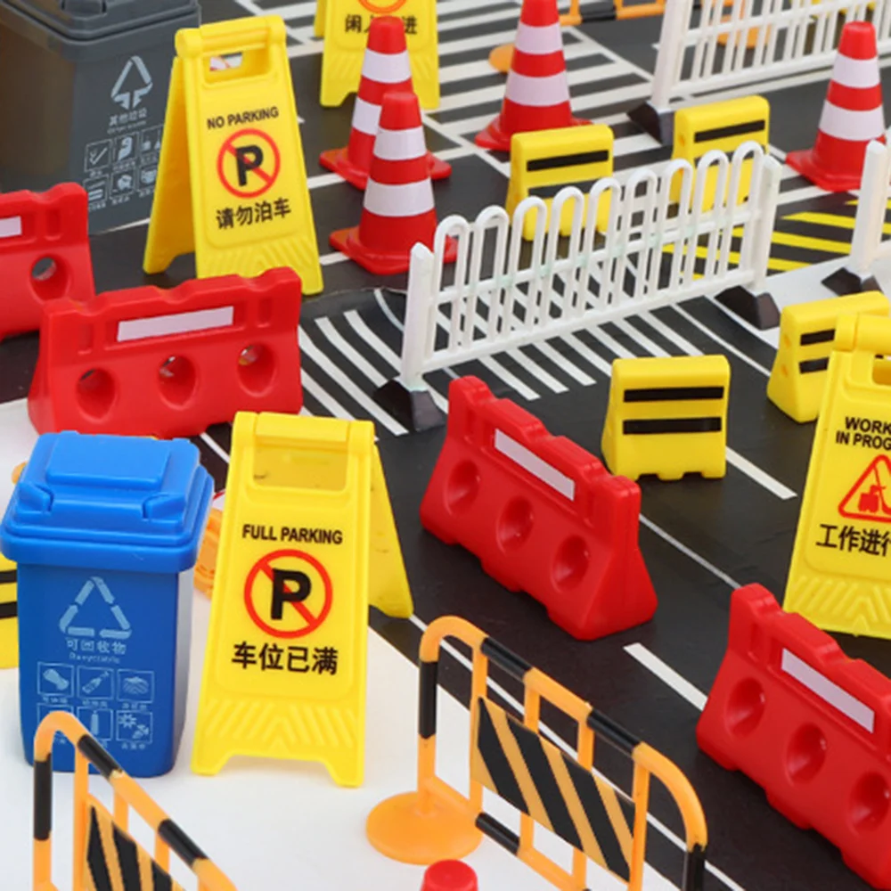 Мини дорожные знаки уличные игровой набор строительный дорожный конус табличка