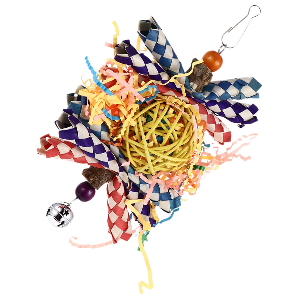 

Chewable Parrot Foraging Toy Parrot Chewing Toy Bell Pendant Bird Cage Supply