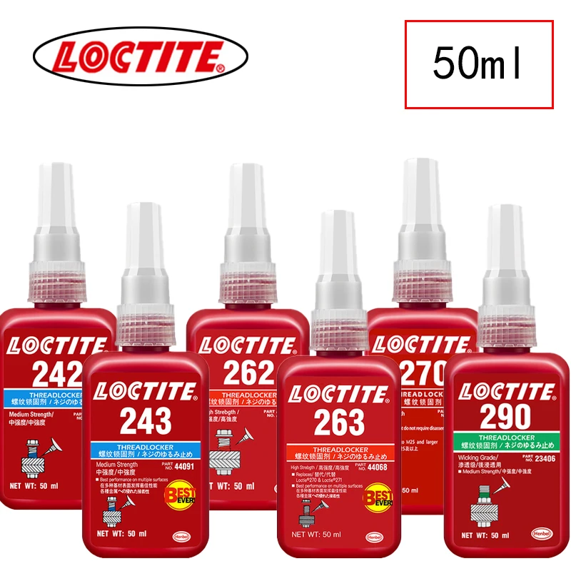 

Винтовой Клей Loctite, анаэробный клей, клей для фиксации резьбы, 222, 2701, 242, 243, 262, 271, 290, 50 мл, для всех видов металла, Threa, 50 шт.