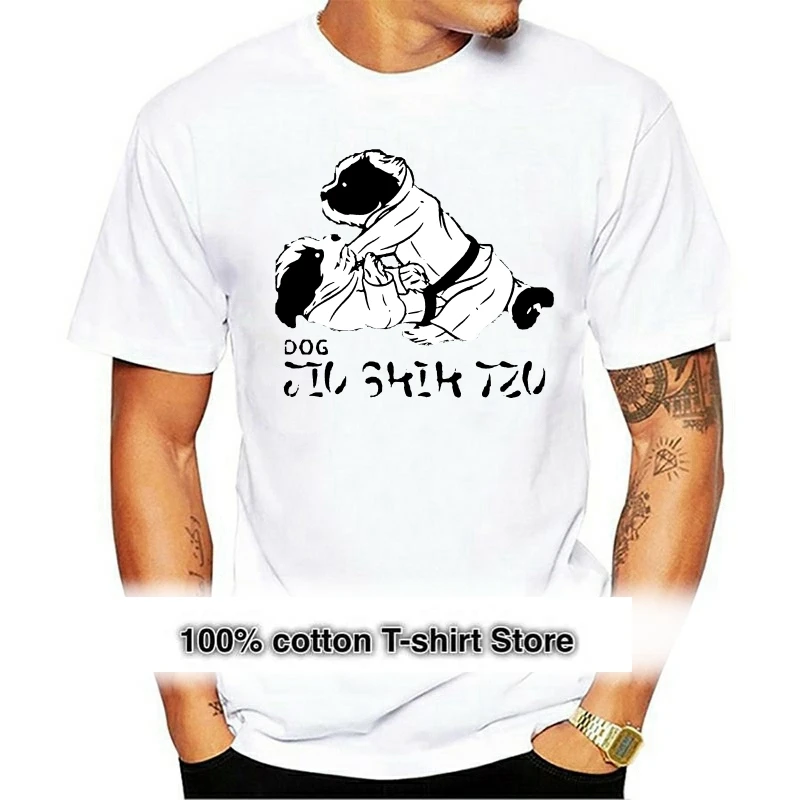 

Футболка для взрослых Dog Jiu Shih Tzu с изображением боевых искусств, летняя стильная повседневная одежда