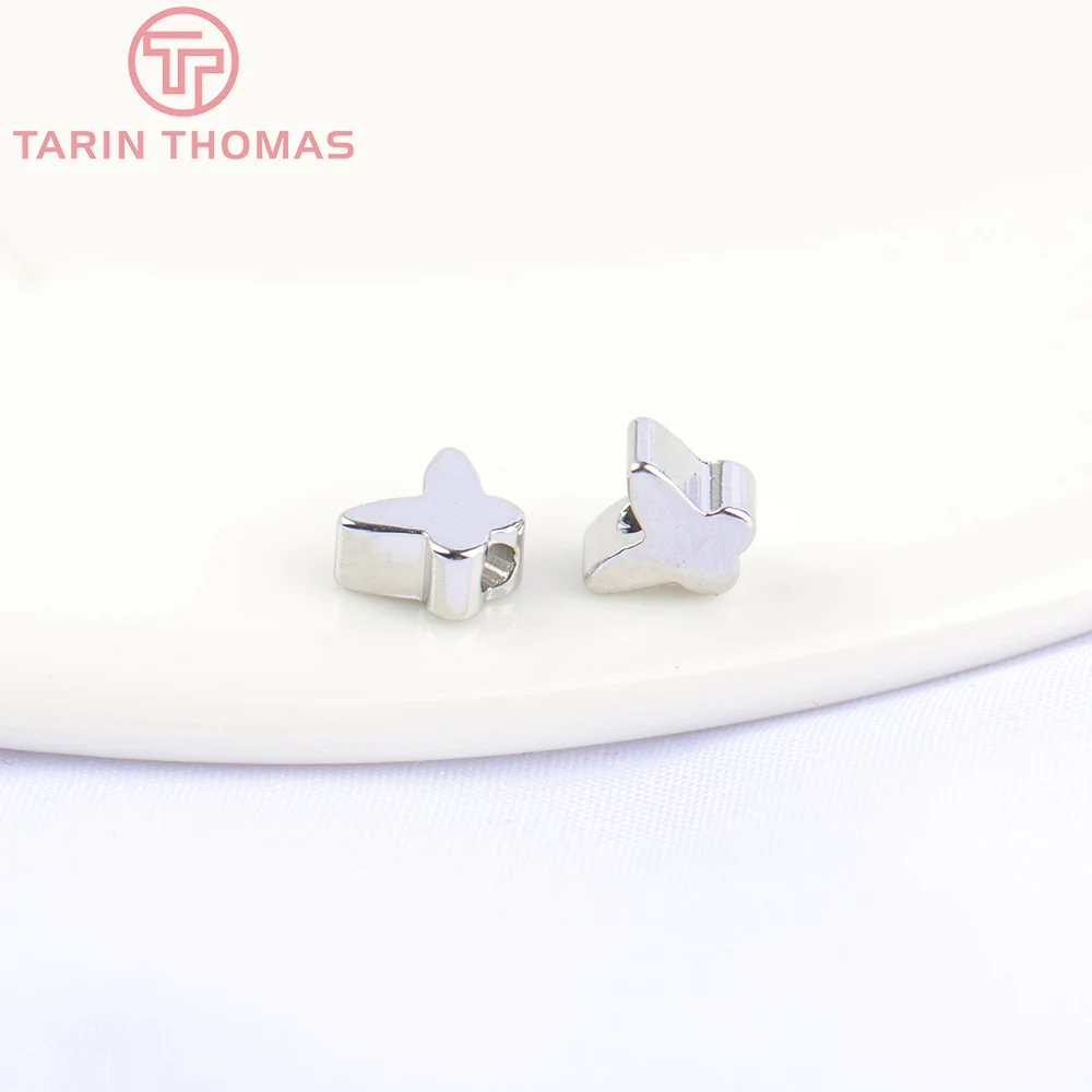 20 шт. латунные бусины-бабочки с покрытием 24-каратным золотом 6 Х5 мм | Украшения и