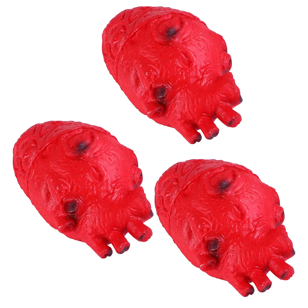 

3 Pcs Halloween Props Artificial Human Organs Heart Decor Horrible Photo Decorative Supplies Decors