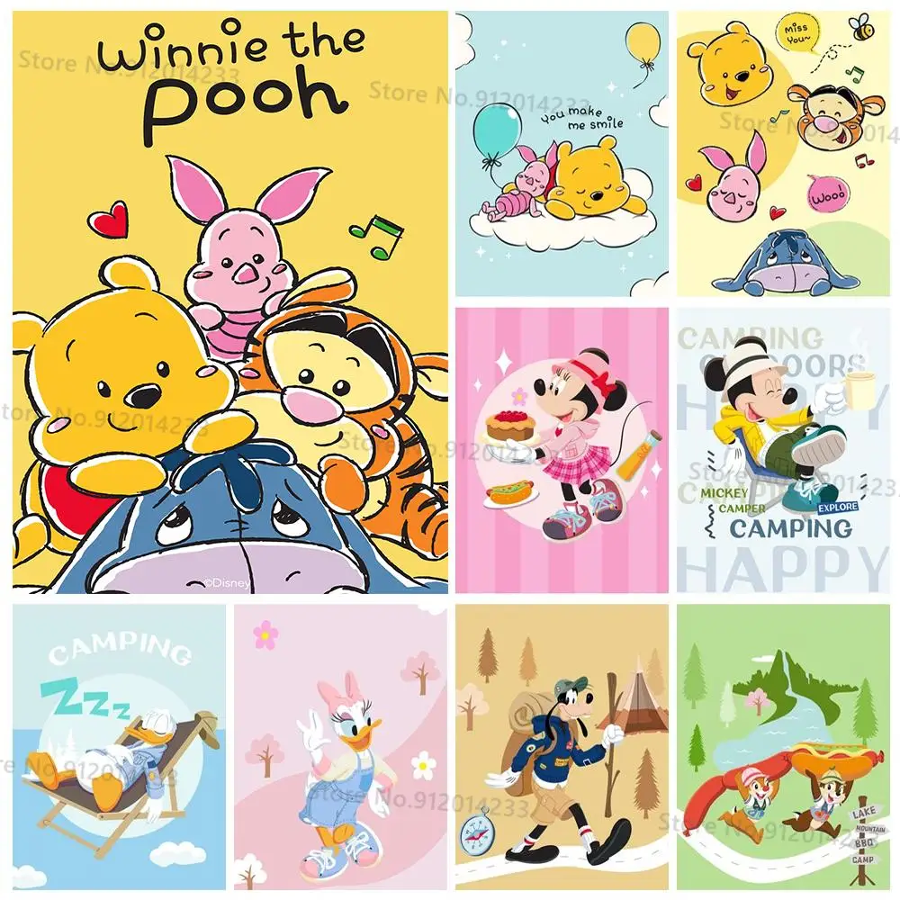 

Алмазная вышивка 5D, мультфильм Дисней, Микки Маус, Винни-Пух, алмазная живопись, полноразмерная круглая вышивка крестиком, настенное искусс...