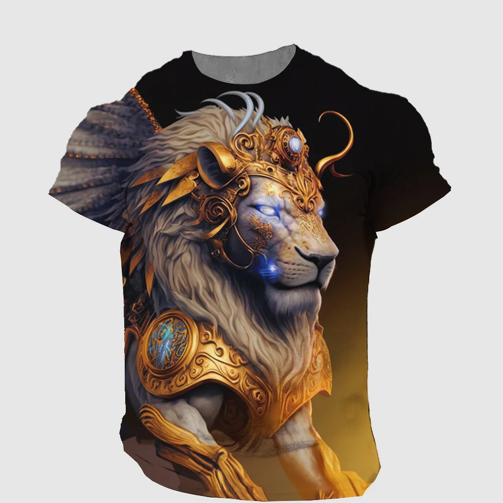

Animal T-Shirt For Men 3d Orc Warrior Print Fierce Beast Men'S Clothing Street Casual Short Sleeve Tops Loose Oversized T Shirts