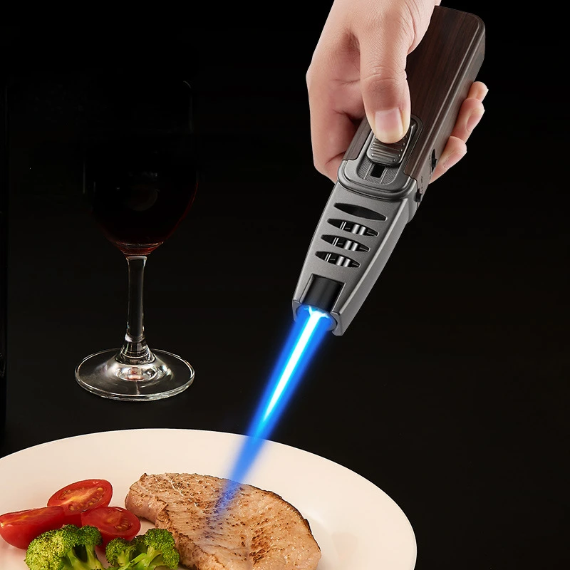 

Spray Gun Metal Straight-through Lighter Point Moxibustion Cigar Charcoal Barbecue Inflatable Welding Gun Smoking Accessories