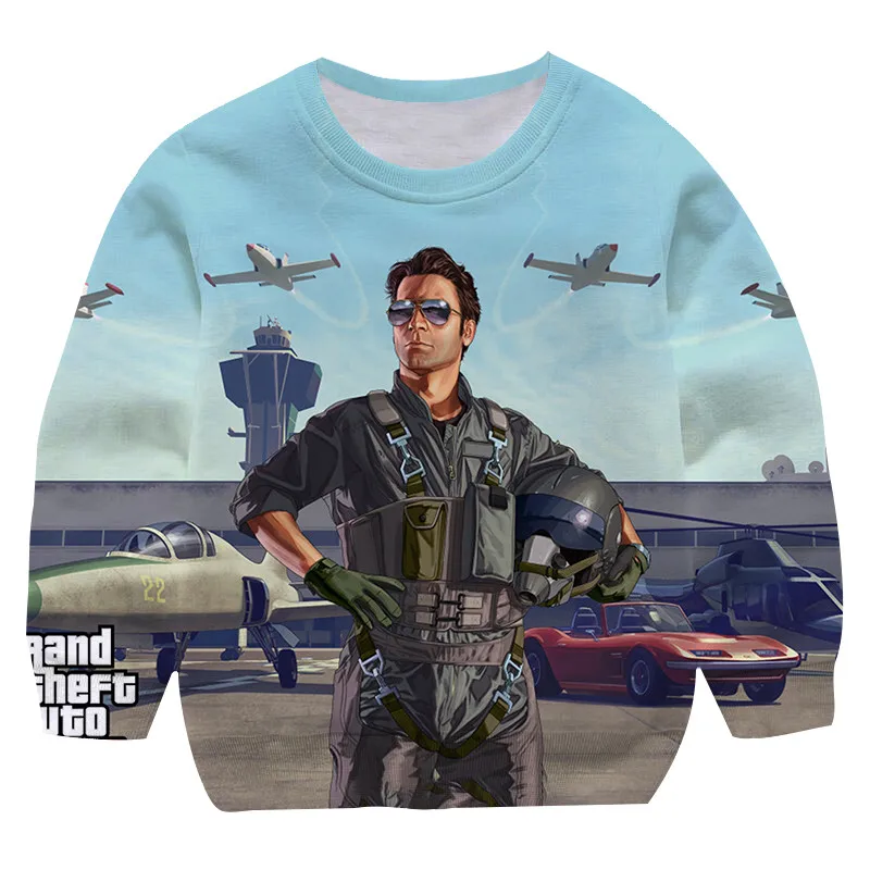 

Лидер продаж 2022 года, толстовки с круглым воротником для мальчиков, толстовка Gta 5, уличная одежда из хлопка с длинным рукавом для мальчиков, ...