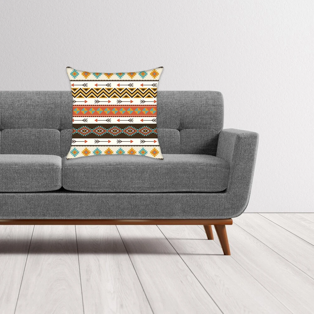 Африканский чехол для подушки с полосами для домашнего декора, народный юго-западный чехол для подушки с принтом ацтеков, этнический племенной бросок 45х45 см.