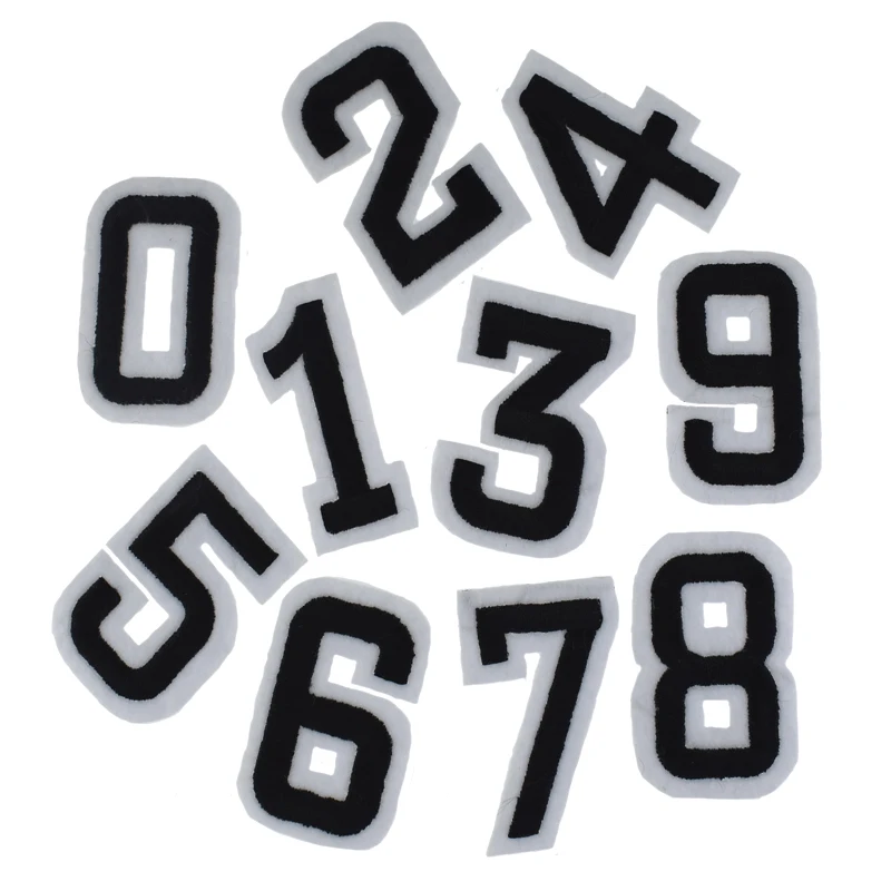 

2Pcs Embroidery patches digital for clothing Iron on patch number appliques stickers fabric for hat backpack DIY accessories
