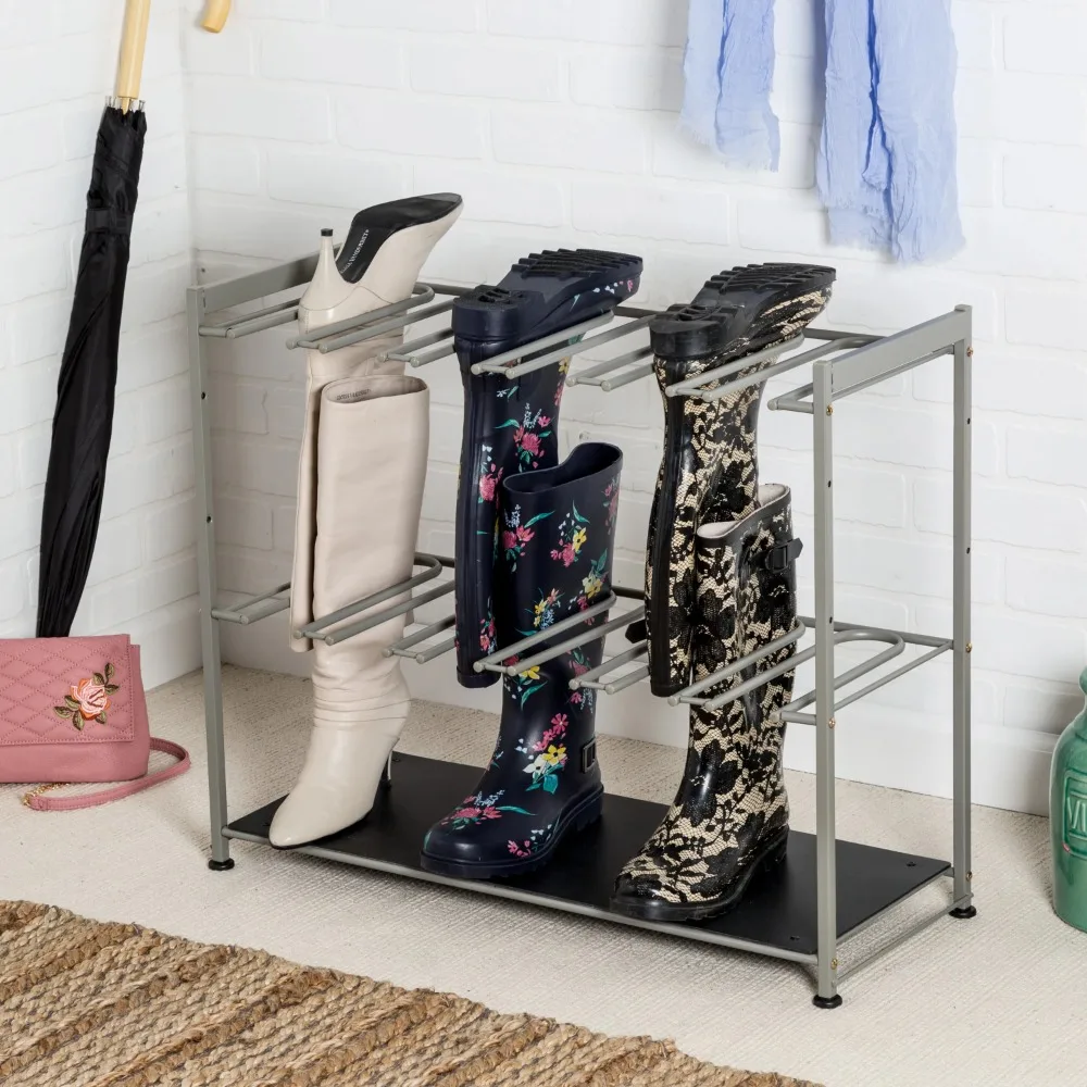 

Steel 3-Tier 6 Pair Shoe Rack Shoe-shelf Silver/Brown Freight Free Shoes Storage Clothing Wardrobe Home Organization Garden