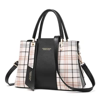 plaid fashion patchwork handbags for women 2022 pu leather luxury designer shoulder crossbody bag high quality wholesale new