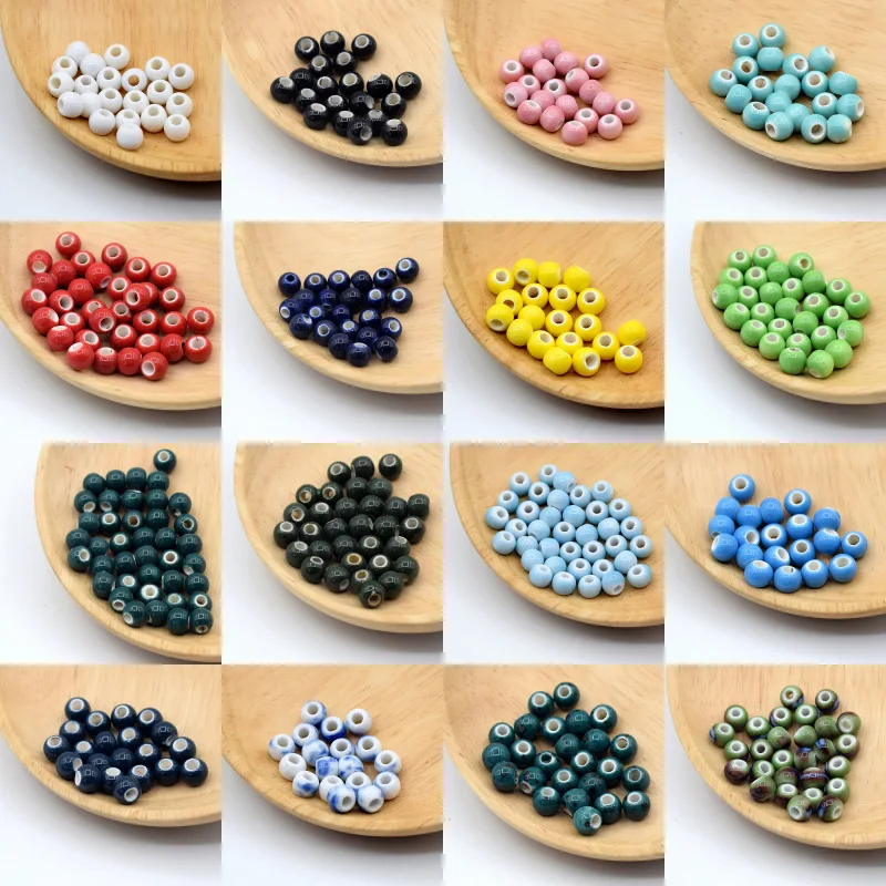 

Керамические бусины карамельных цветов, 6 мм, глазурь, фарфор, круглые шарики-разделители, свободные бусины, подходят для изготовления ювели...