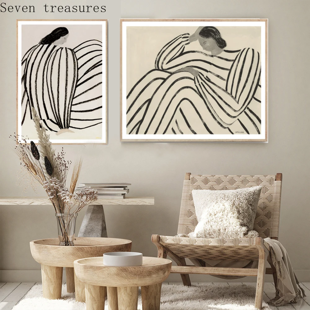 

Abstract Lines Figure Poster Modern Simplicity Sofia Lind Wall Art Canvas Painting NordicPicture Fo Livingroom Home Decorposter