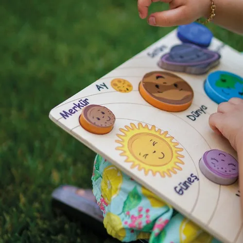 Natural Wooden Educational Planets Puzzle (Bultak) Montessori Sky Discovery | Игрушки и хобби