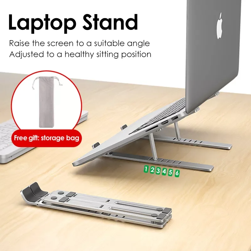 

LICHEERS Laptop Holder for MacBook Air Pro Notebook Laptop Stand Bracket Foldable Aluminium Alloy Laptop Holder for PC Notebook