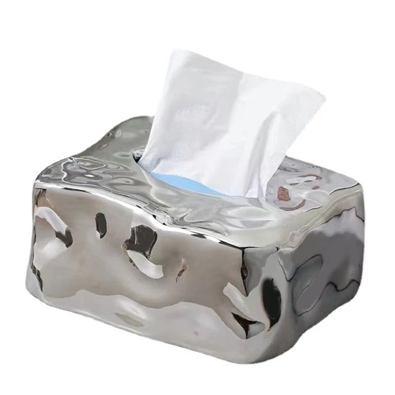 

1 Piece Retro Spice Wind Gem Tissue Box Ceramics Creatives Home Paper Box Bedroom Ins Decorations Ornaments Upscale