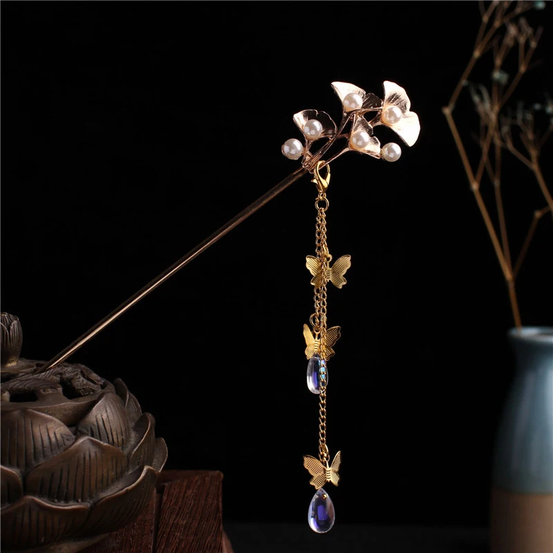 

Chinese Style Tassel Butterfly Hair Stick Vintage Chopstick Women Hairpins Hair Clips Headwear Wedding Hair Jewelry Accessories