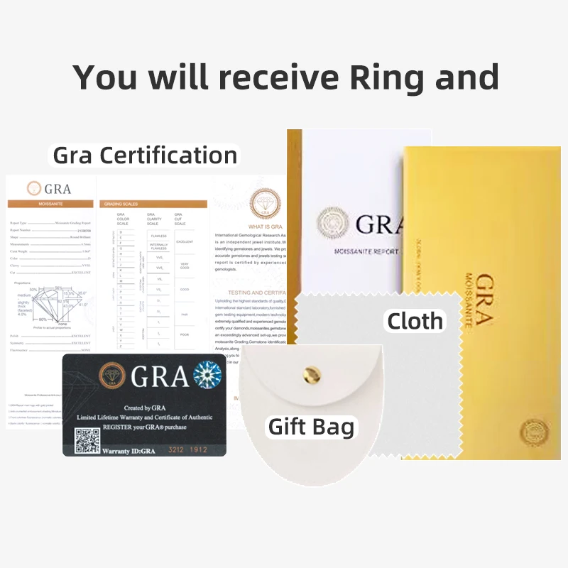 Кольцо So-Bling с муассанитом 5 карат, кольца из стерлингового серебра 925 пробы с сертификатом Gra для женщин, элегантный, изысканный, роскошный, качественный, подарок на вечеринку (art.: 3920cfdce9780) - 3920cfdce9780