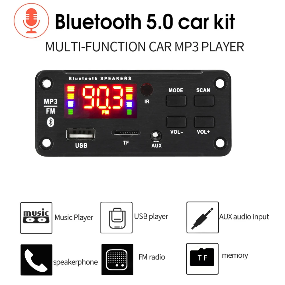 2*25 Вт 50 автомобильный усилитель аудио USB TF FM радио модуль Bluetooth 12 в MP3 WMA декодер