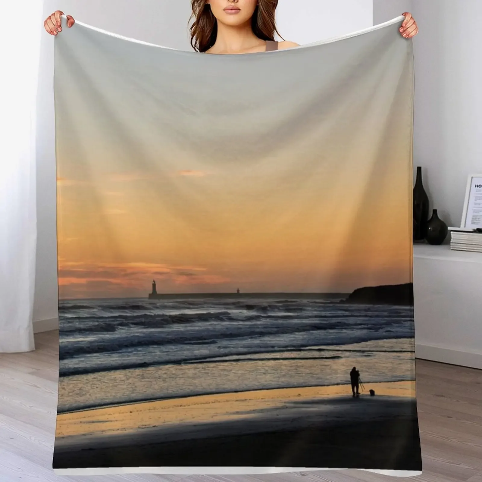 Десявая дневная одеяло Tynemouth Long Sands фланелевые диваны гигантские одеяла для