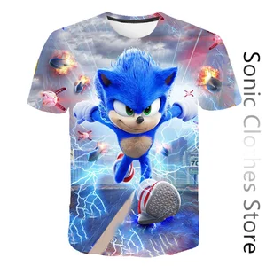 Imported Summer Short sleeve Kids Super Sonic T Shirt For Children Cartoon Casual T-Shirts For Girls Tops Boy