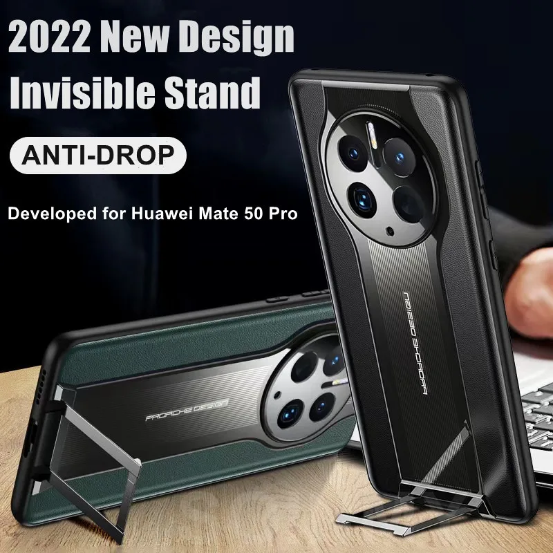 

Leather Case for Huawei Mate 50 Pro Mobile Phone Accessories Cover with Holder Shockproof Anti-Scratch Cover for Mate 50 40 Pro