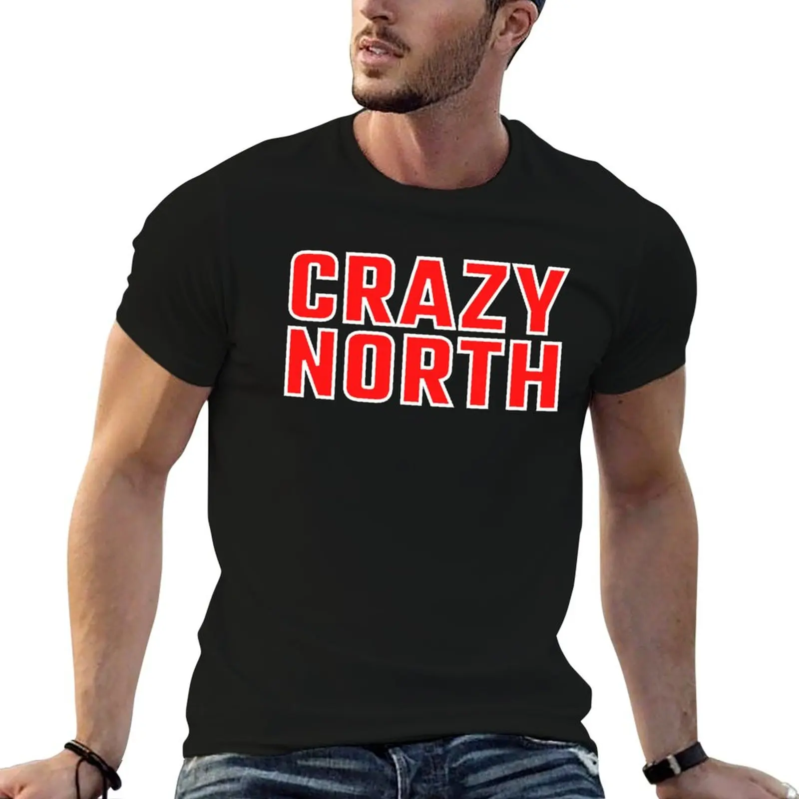 Фото Футболка Crazy North Red Text / Red Star Belgrade Fans T-Shirt с принтами, мужские футболки, высококачественные футболки класса люкс №1