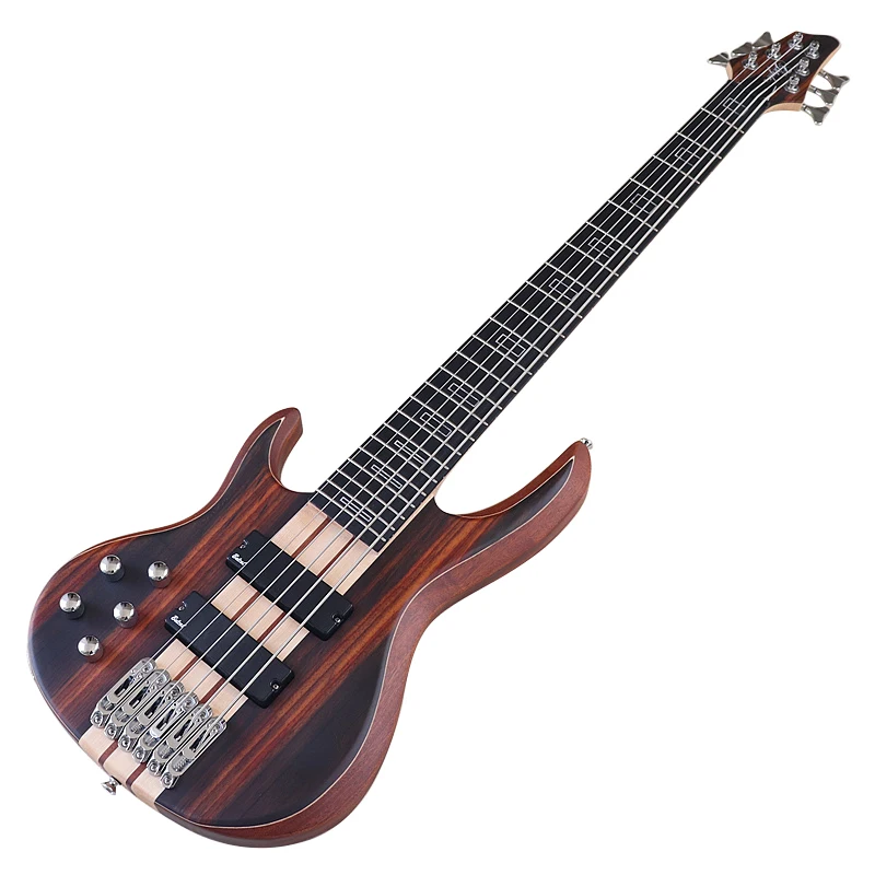 6-струнная бас-гитара для левой руки черная 43-дюймовая электрическая активный