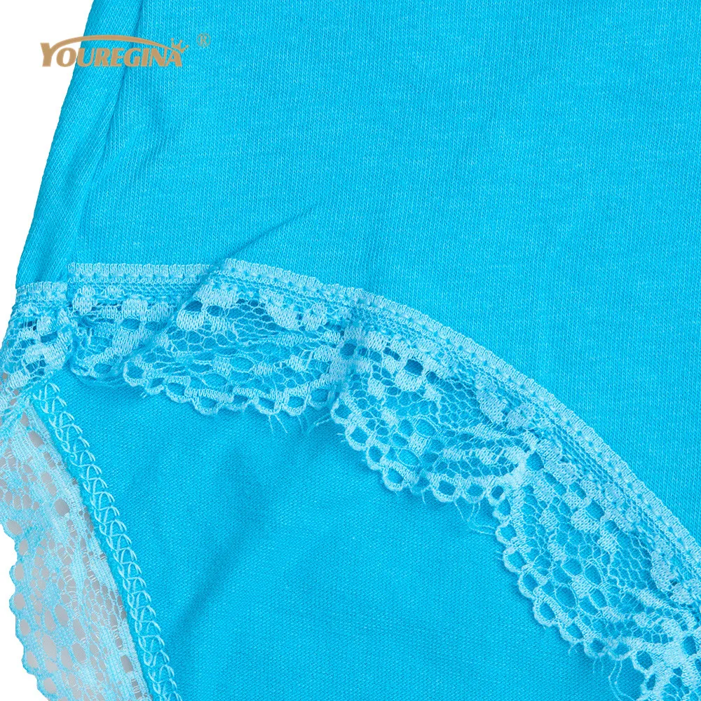 YOUREGINA Women Panties Plus Size Sexy Lace Large Briefs Underwear Cotton High Waist 4XL Ladies Intimates 6 pcs/lot