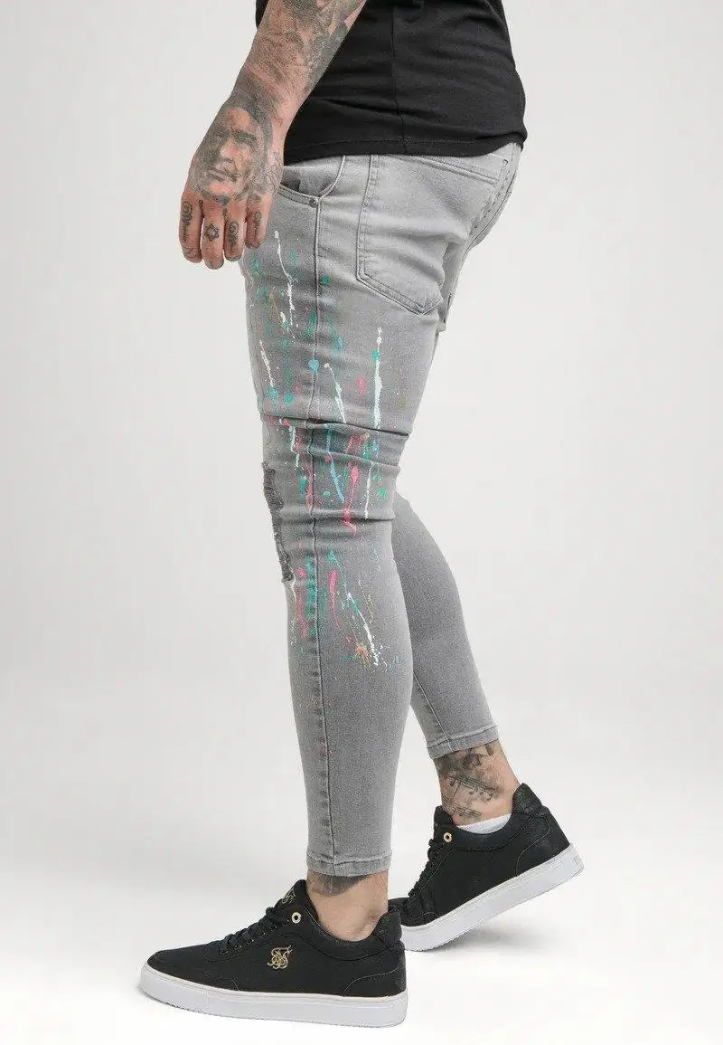 

SikSilk Ripped Riot Male Jeans Pants Gray