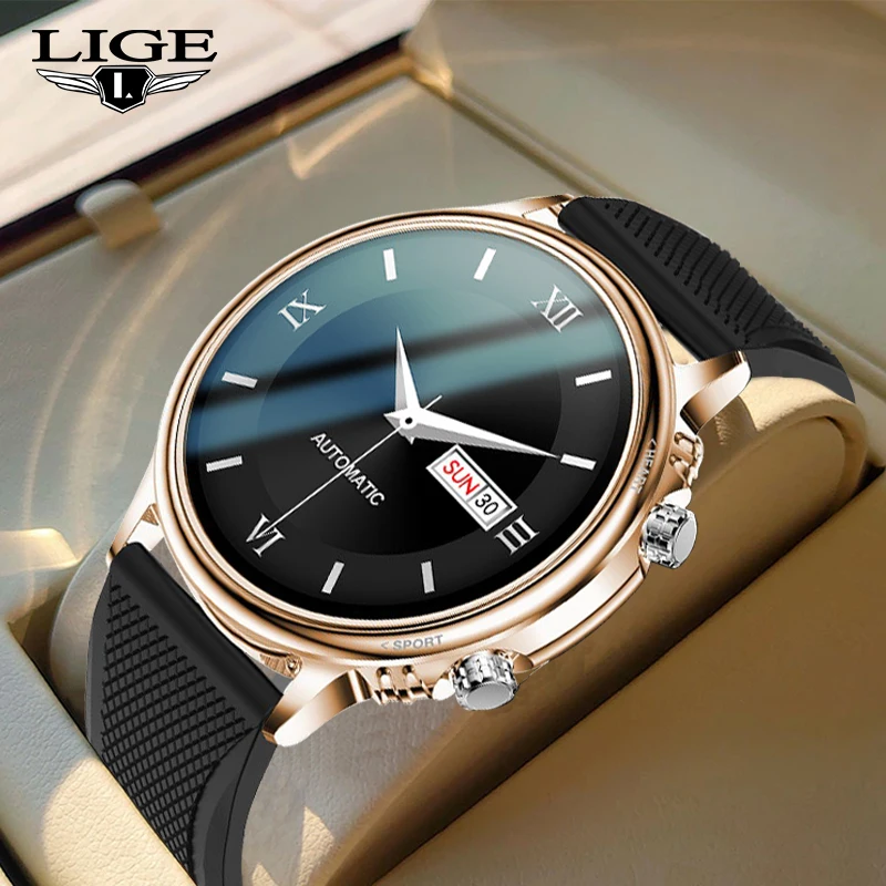 

LIGE Smart Watch Men New Custom Dial Full Touch Screen Waterproof Smartwatch Sports Fitness Tracker Smart watch For Android IOS
