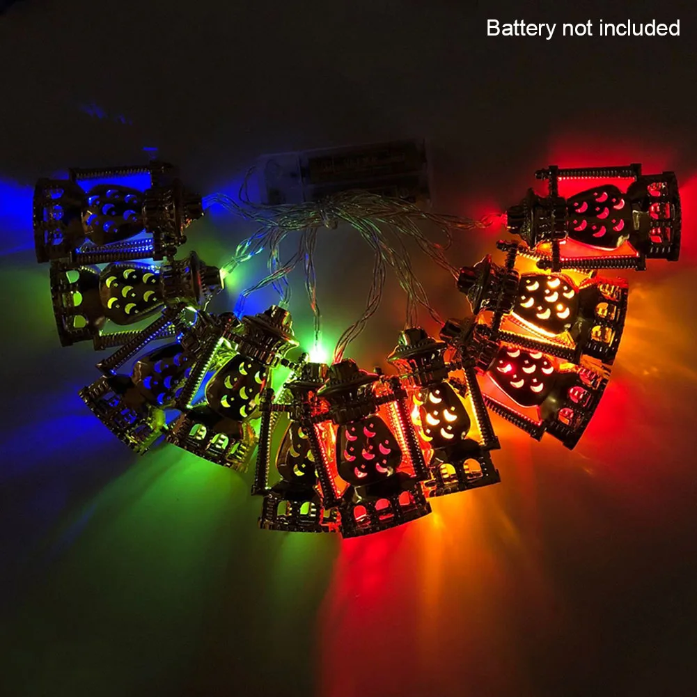 

Oil Lamp Lanterns Eid Mubarak Muslim Ramadan Holiday LED Fairy Light Iron Art Wedding Party Battery Powered Indoor Outdoor