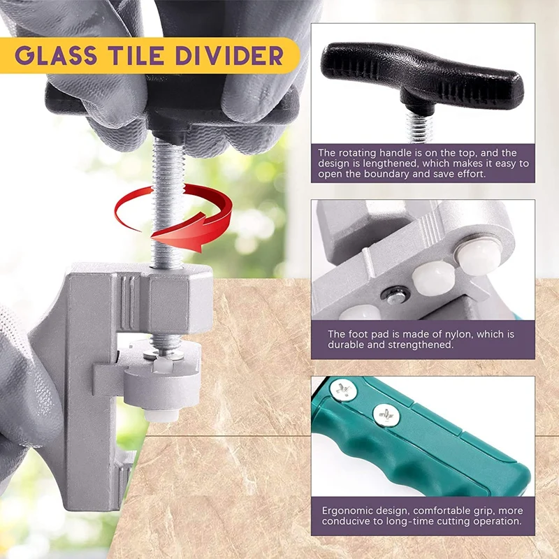 Акция! Набор инструментов для резки стеклянной плитки 2-в-1 включая Клещи