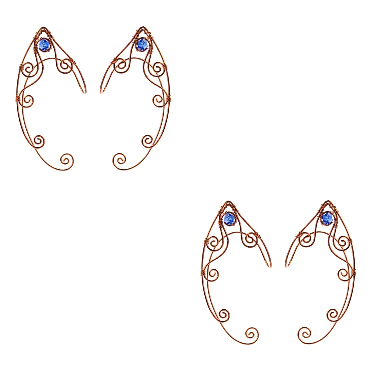 

2 Pairs Elf Ear Cuff Earrings Ear Jewelry for Halloween Costume Cosplay Wedding