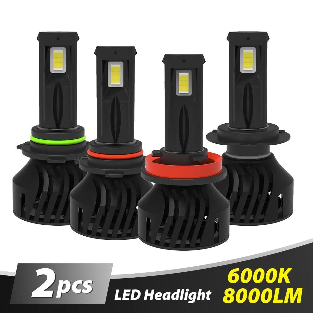 

2pcs H7 LED Car Headlight Fog Light Bulbs 6000K 8000LM 3570 CSP Chip H11 9005 9006 LED Headlight Fog Lamp Conversion Kit